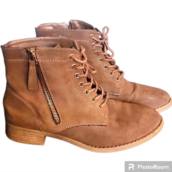 xappeal Shoes Xappeal Laci Brown Laceup Side Zip Soft Leather